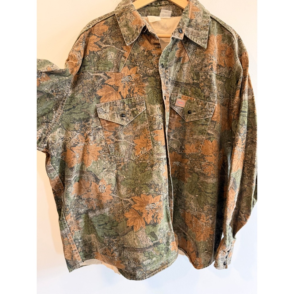 Rasco Cajun Mens Camouflage Western Work Shirt Camo Snap Front XXL - Picture 3 of 7